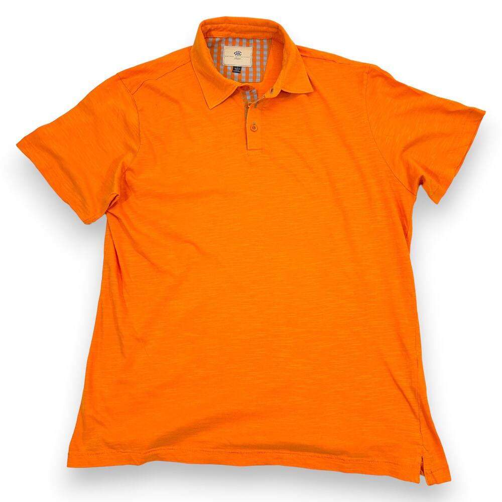Report Collection Resort Mens L Polo  Shirt Orange 100% Cotton